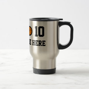 Taza de viaje de baloncesto personalizada con núme