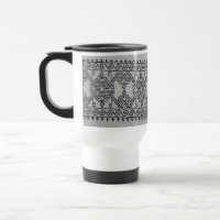 Taza de viaje de bordado en negro