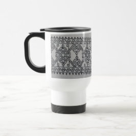 Taza de viaje de bordado en negro