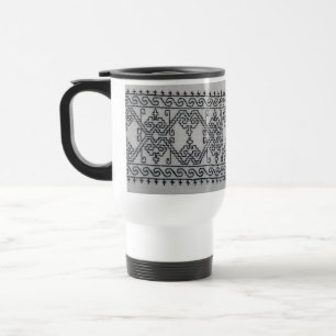 Taza de viaje de bordado en negro