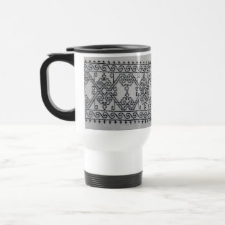Taza de viaje de bordado en negro