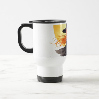 Taza de viaje de bruja linda en escoba