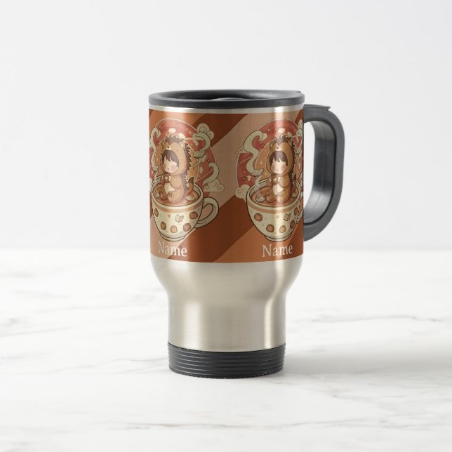 Taza de viaje de café con erizo para commuters (Anverso derecho)