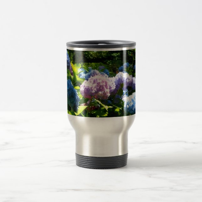 Taza de viaje de flor de hortensia (Centro)