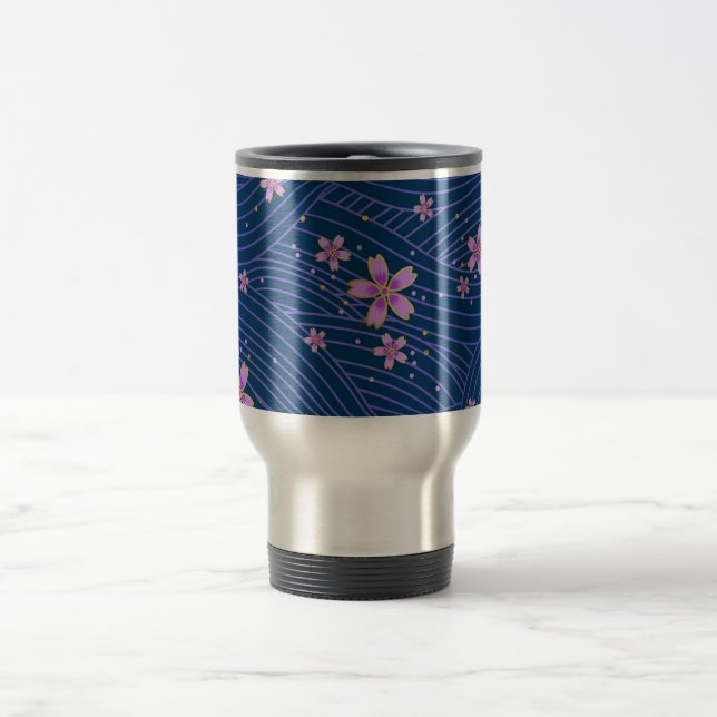 Taza de viaje de flores ilustradas (Centro)