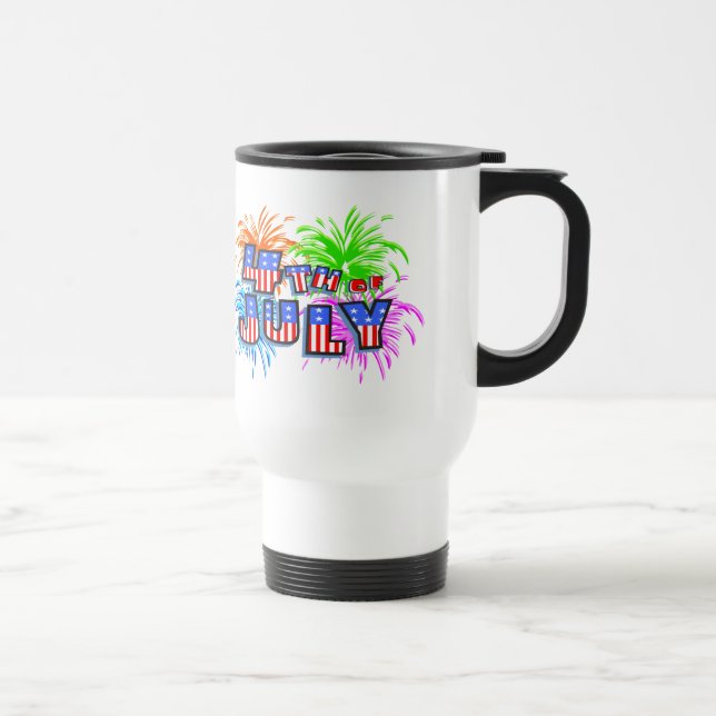 Taza de viaje de fuegos artificiales del 4 de juli (Derecha)