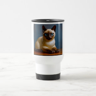 Taza de viaje de gato siamés