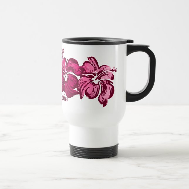 Taza de viaje de hibisco acuarela (Derecha)