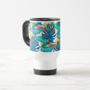 Taza de viaje de hojas tropicales