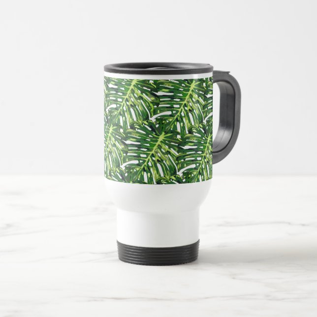 Taza de viaje de hojas tropicales (Anverso derecho)