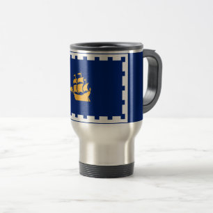 Taza de viaje de la bandera de la ciudad de Quebec
