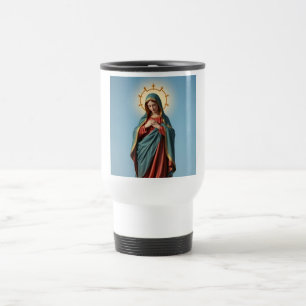 Taza de viaje de la hermosa Virgen María