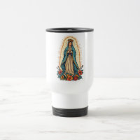 Taza de viaje de la Virgen Bendita de Guadalupe