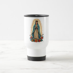 Taza de viaje de la Virgen Bendita de Guadalupe