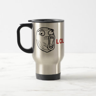 Taza De Viaje De LOL de la risa cara ruidosa Meme de la rabia