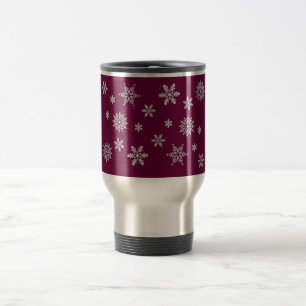Taza de viaje de Navidad copos de nieve