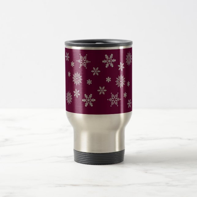 Taza de viaje de Navidad copos de nieve (Centro)
