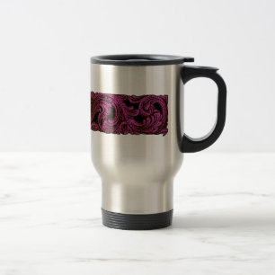 Taza de viaje de ornamento púrpura gótico con cora
