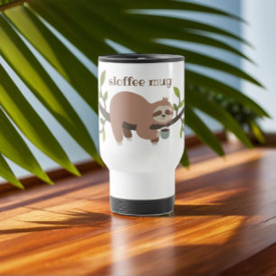 Taza de viaje de perezoso de dibujos animados dive