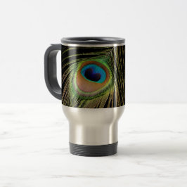 Taza de viaje de pluma de pavo real