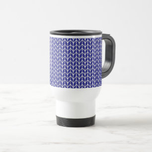 Taza de viaje de punto AZUL REAL