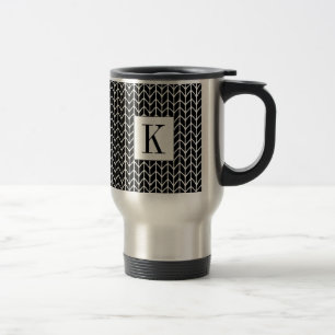 Taza de viaje de punto NEGRA + Inicial