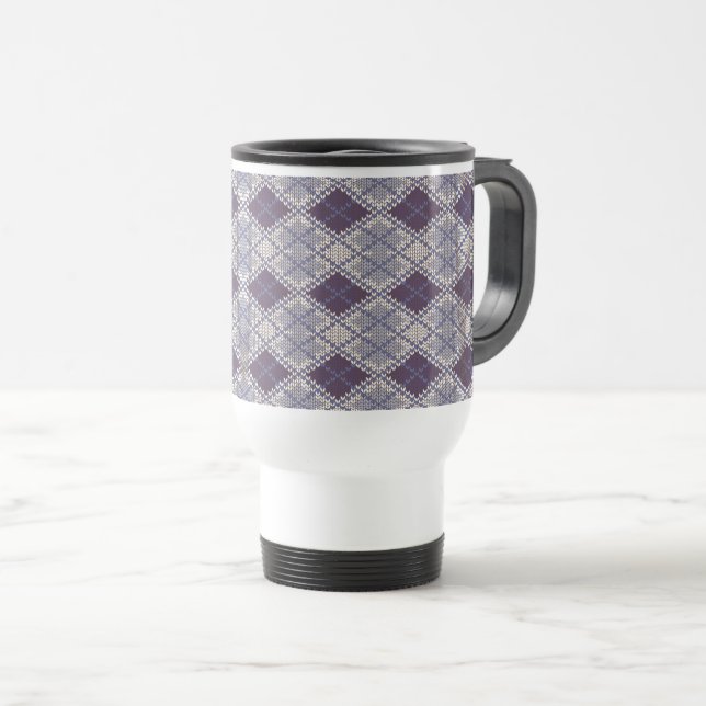 Taza de viaje de punto PLUM ARGYLE (Anverso derecho)