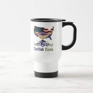 Taza de viaje de raíces escocesas americanas