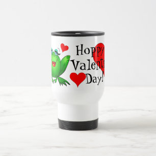 Taza de viaje de rana dama de dibujos animados fel