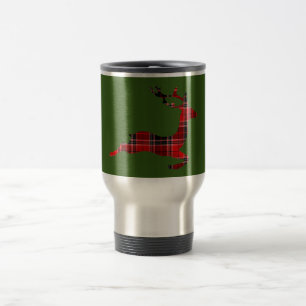 Taza de viaje de reno de cuadros de acero inoxidab