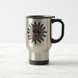 Taza de viaje de sol mosaico Yin Yang