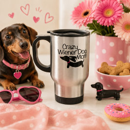 Taza de viaje de té y café para mamá loca de perro