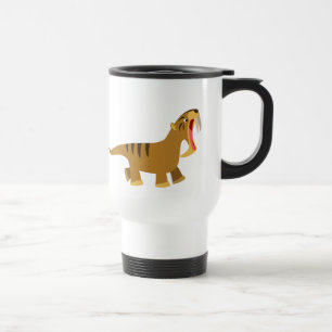 Taza de viaje de Thylacosmilus con boca abierta li