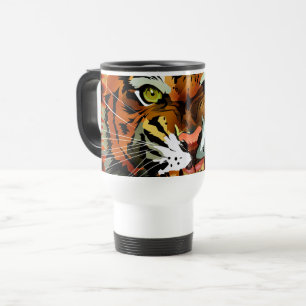 Taza de viaje de Tigre Rugiente Feroz Negrita
