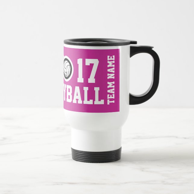 Taza de viaje de voleibol personalizable (Derecha)
