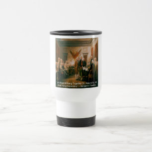 Taza De Viaje Declaración de Independencia y cita de Ben Frankli