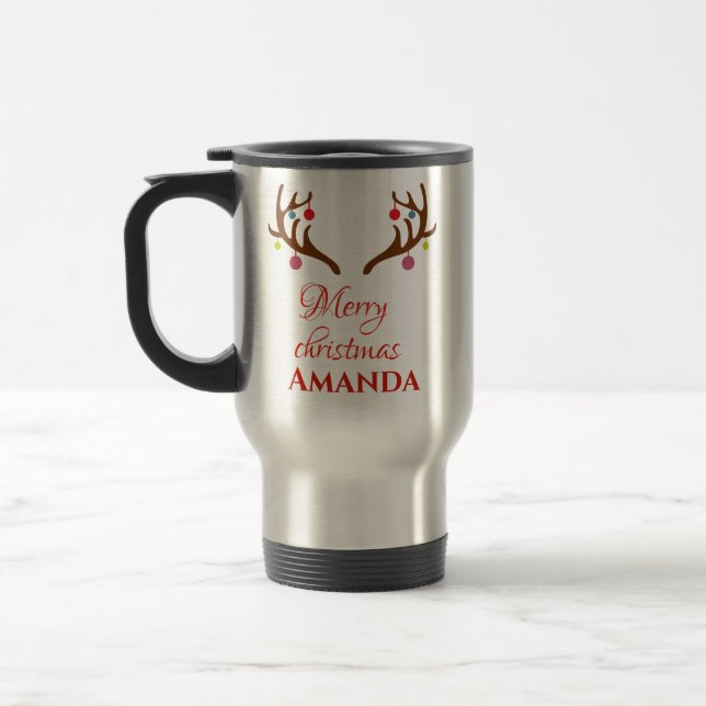 Taza De Viaje Decoración de renos - Feliz Navidad (Izquierda)