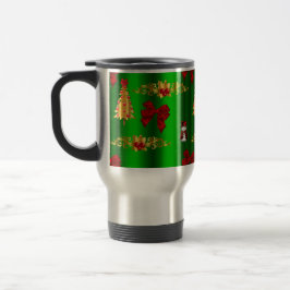 Taza De Viaje Decoraciones De Navidad En Verde