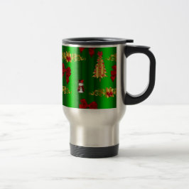 Taza De Viaje Decoraciones De Navidad En Verde