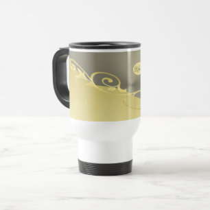 Taza De Viaje Decorativo de oro de lujo sobre oro y plata, Monog