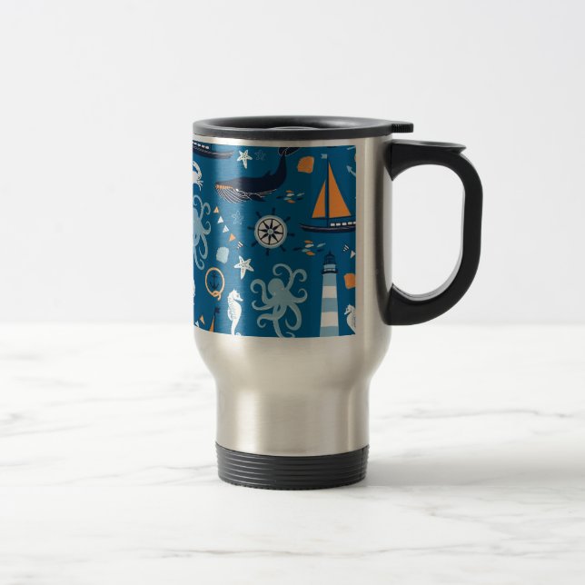 Taza De Viaje Deep Blue All Things Nautical (Derecha)