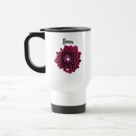Taza De Viaje Deep Purple Dahlia Flor barro de viaje personaliza