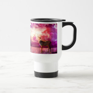 Taza De Viaje Deer en la nube rosa