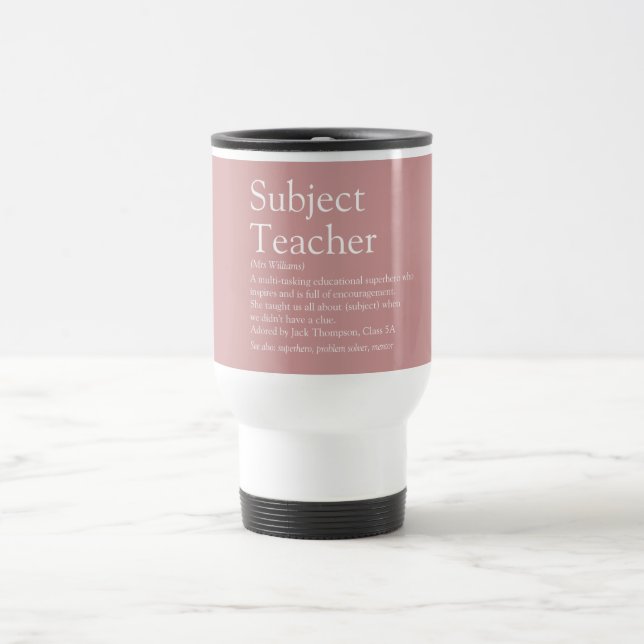 Taza De Viaje Definición de apreciación del profesor rosa (Centro)