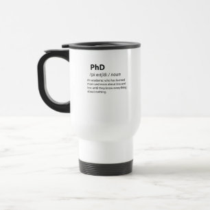 Taza De Viaje Definición de diccionario divertida de PhD