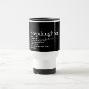 Taza De Viaje Definición de hijastra divertida en blanco y negro