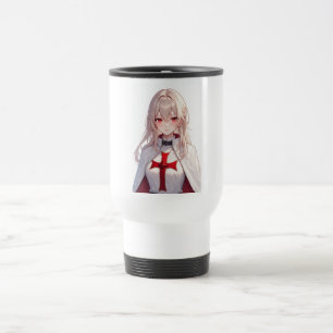 Taza de viaje del templario del anime lindo