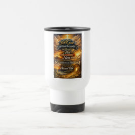 Taza de viaje del versículo bíblico Juan 3:16