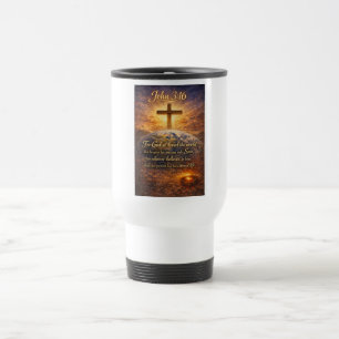 Taza de viaje del versículo bíblico Juan 3:16