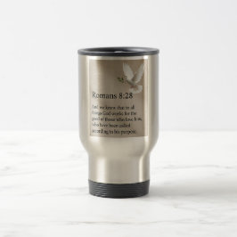 Taza de viaje del versículo bíblico Romanos 8:28